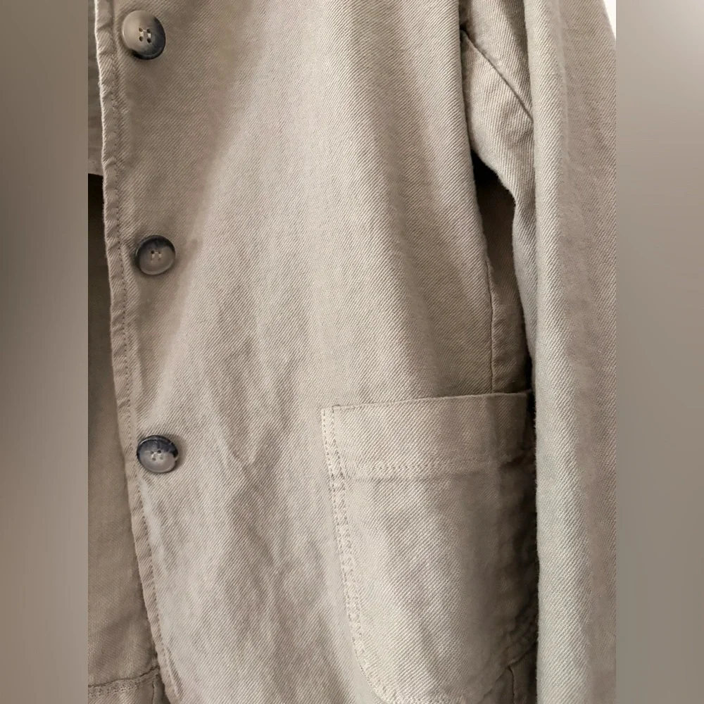Nina Loca cotton/linen blend italian  Olive Green Casual Blazer Jacket L - Picture 4 of 5